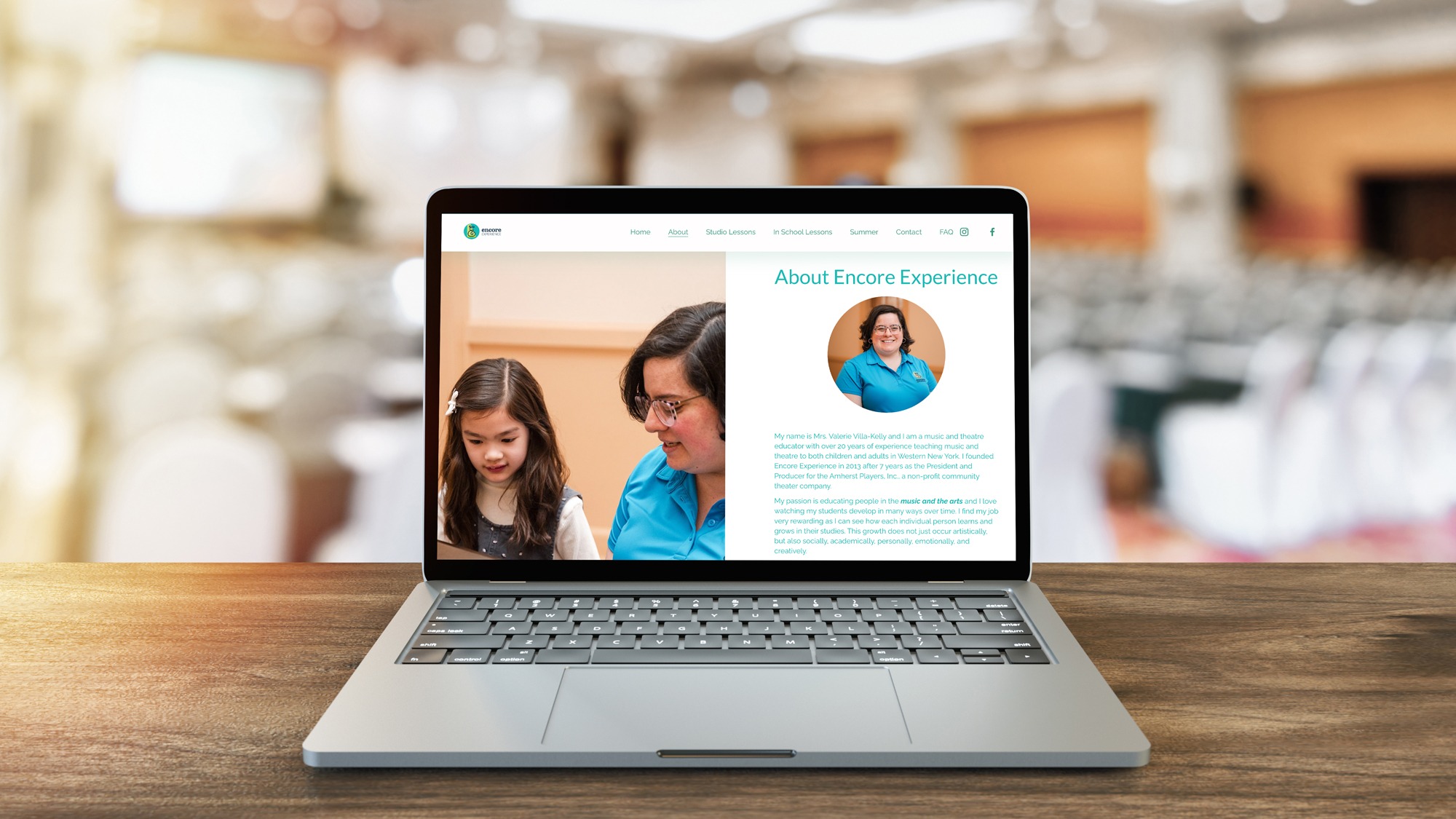 Encore Experience website design from DJC Designs