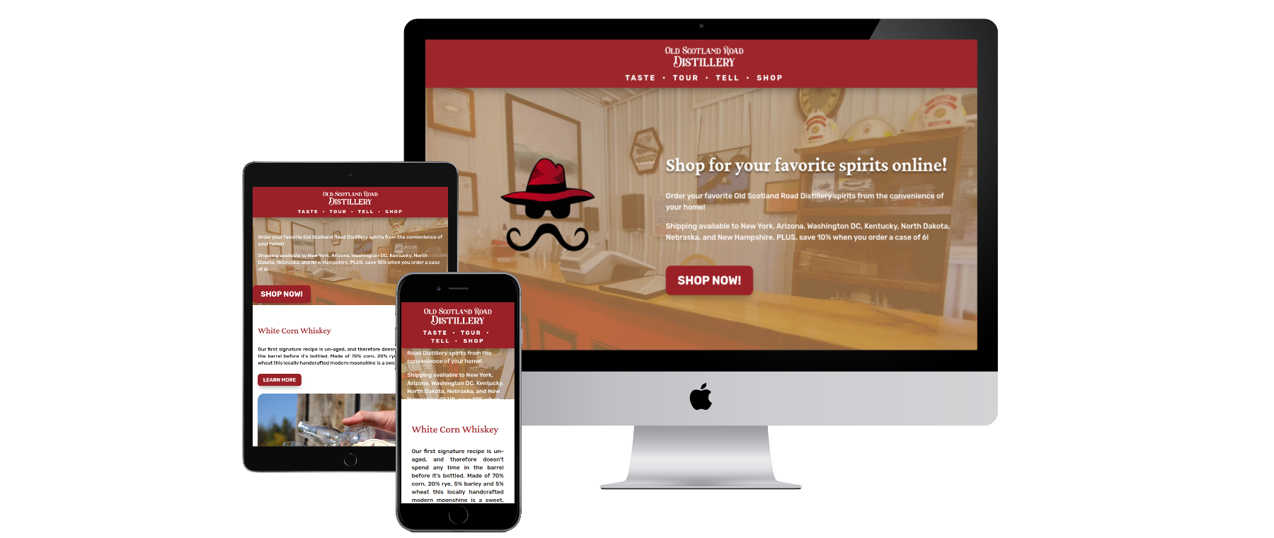 Website redesign for Old Scotland Road Distillery