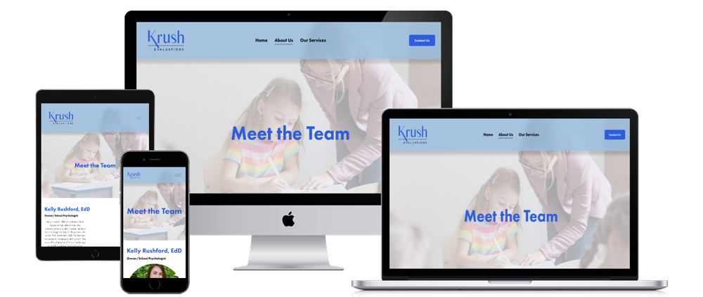 Krush Evaluations website design