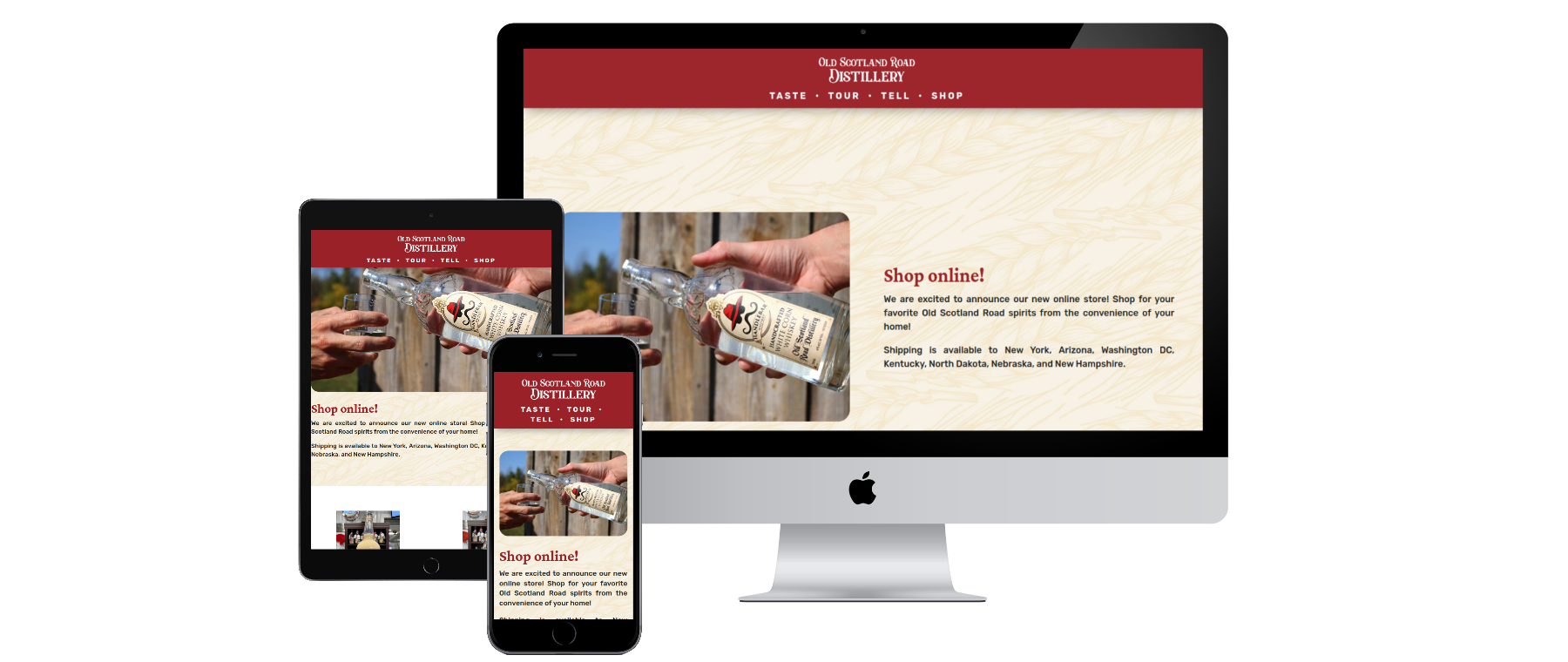 Old scotland road distillery website design