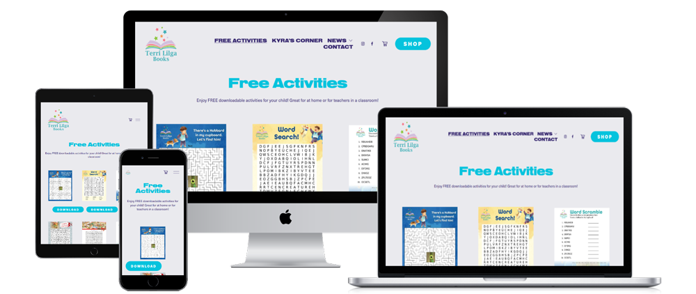 terri lilga author responsive website